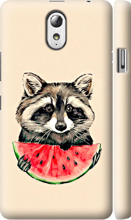 Чехол на Lenovo Vibe P1m Енотик с арбузом (4605m-154-42517)