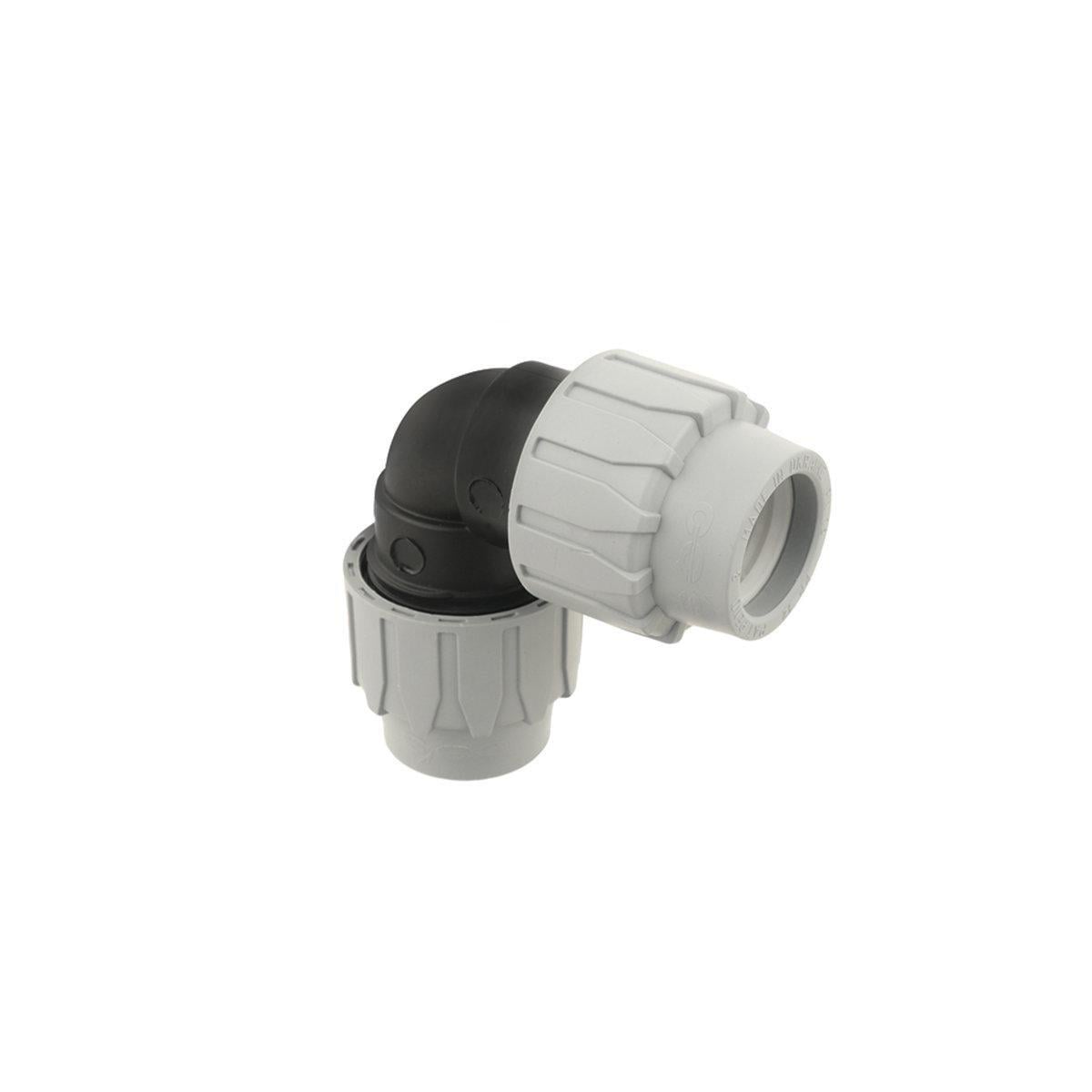 Колено зажимное ПНД COS 40 мм (SW-24867)