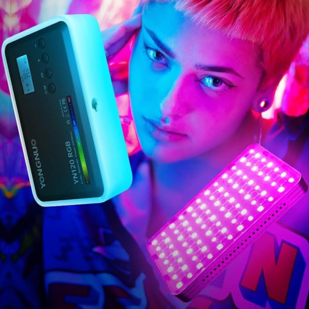 Відеосвітло накамерне акумуляторне Yongnuo YN120RGB для фото та відеозйомок (120.1781) - фото 9