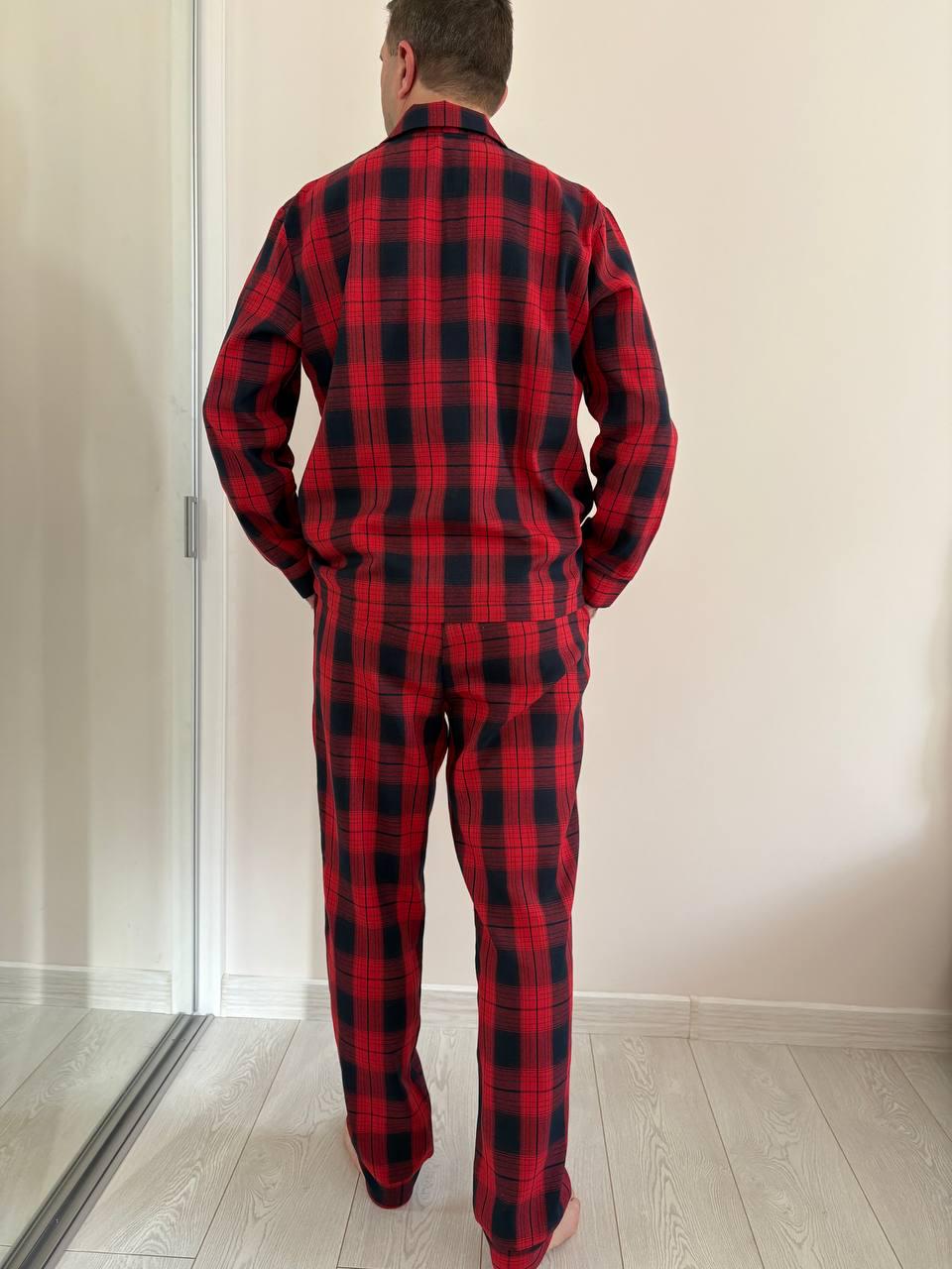 Пижамный комплект COSY Глен из фланели брюки/рубашка 2XL клетка Красно-синий (F221P) - фото 2 Пижамный комплект COSY Глен из фланели брюки/рубашка 2XL клетка Красно-синий (F221P) - фото 2