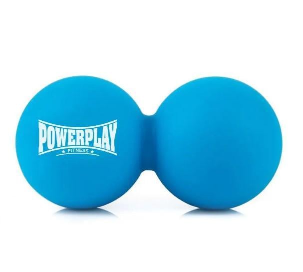 Массажный двойной мяч силиконовый PowerPlay PP-4355 Silicone Lacrosse Peanut Ball 6,4x12,7 см Синий (PP-4355_Blue)