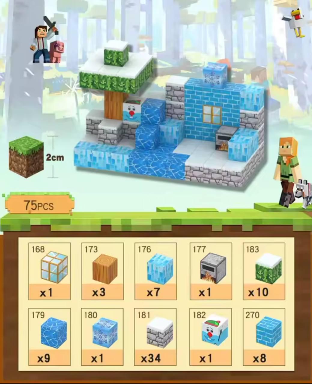 Конструктор для дітей Minecraft на магнітах 75 деталей X132 (llo16511421) Конструктор для дітей Minecraft на магнітах 75 деталей X132 (llo16511421)