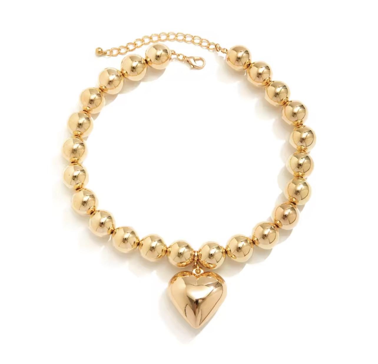 Кольє Кулі з серцем Сяй Золотий (345334343)