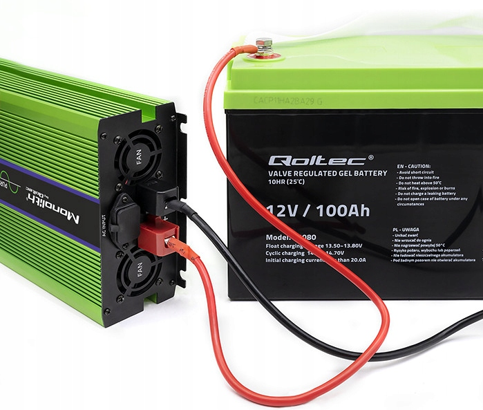 Інвертор 12 230 QOLTEC із чистою синусоїдою та зарядним пристроєм 2000 Вт (2328816763) - фото 7 Інвертор 12 230 QOLTEC із чистою синусоїдою та зарядним пристроєм 2000 Вт (2328816763) - фото 7