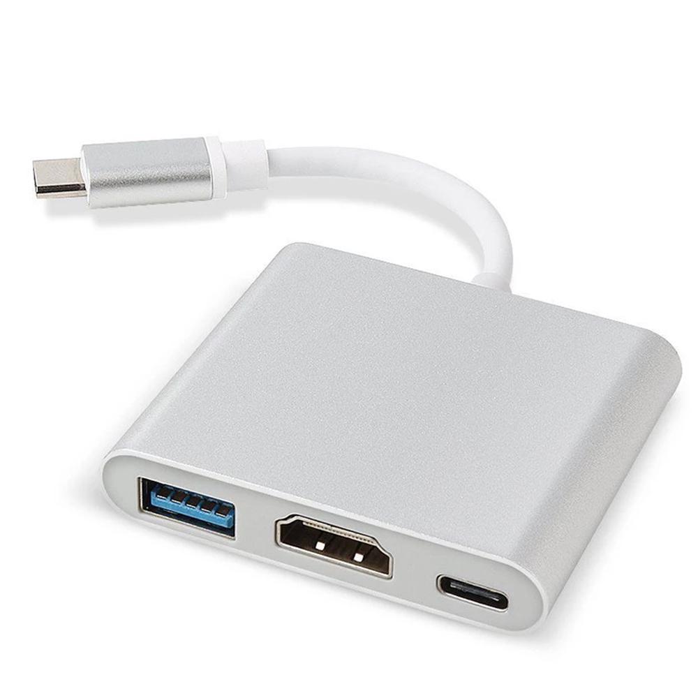 Адаптер Kotion Each USB 3.1 Type-C - HDMI/USB 3.0/USB Type-C Silver (CC-UCTHU3UCA-S)