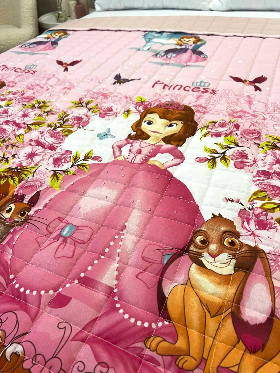 Ковдра дитяча з малюнком принцеса Disney двостороння 150х210 см Рожевий - фото 3 Ковдра дитяча з малюнком принцеса Disney двостороння 150х210 см Рожевий - фото 3