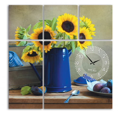 Часы настенные SNT Подсолнух на холсте 60х60 см (06-403)