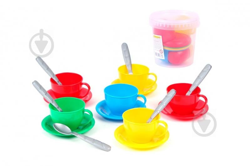 Набор посуды Чайный сервиз ТехноК в ведёрке 18 шт (0083)