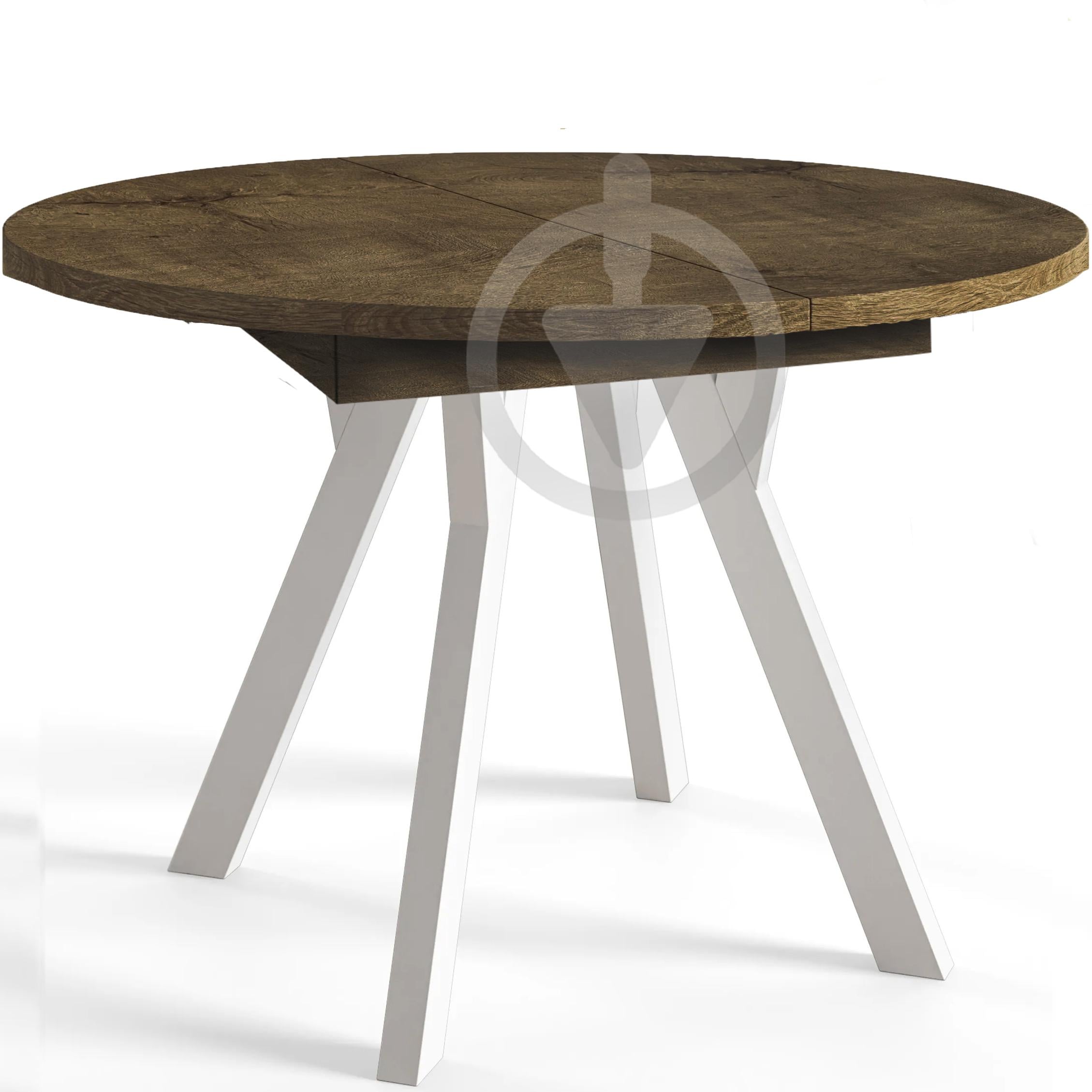 Стол кухонный раскладной MebliRoMax Elips Slide 130х85/170х85 см Loft Орех Франклин/Белый