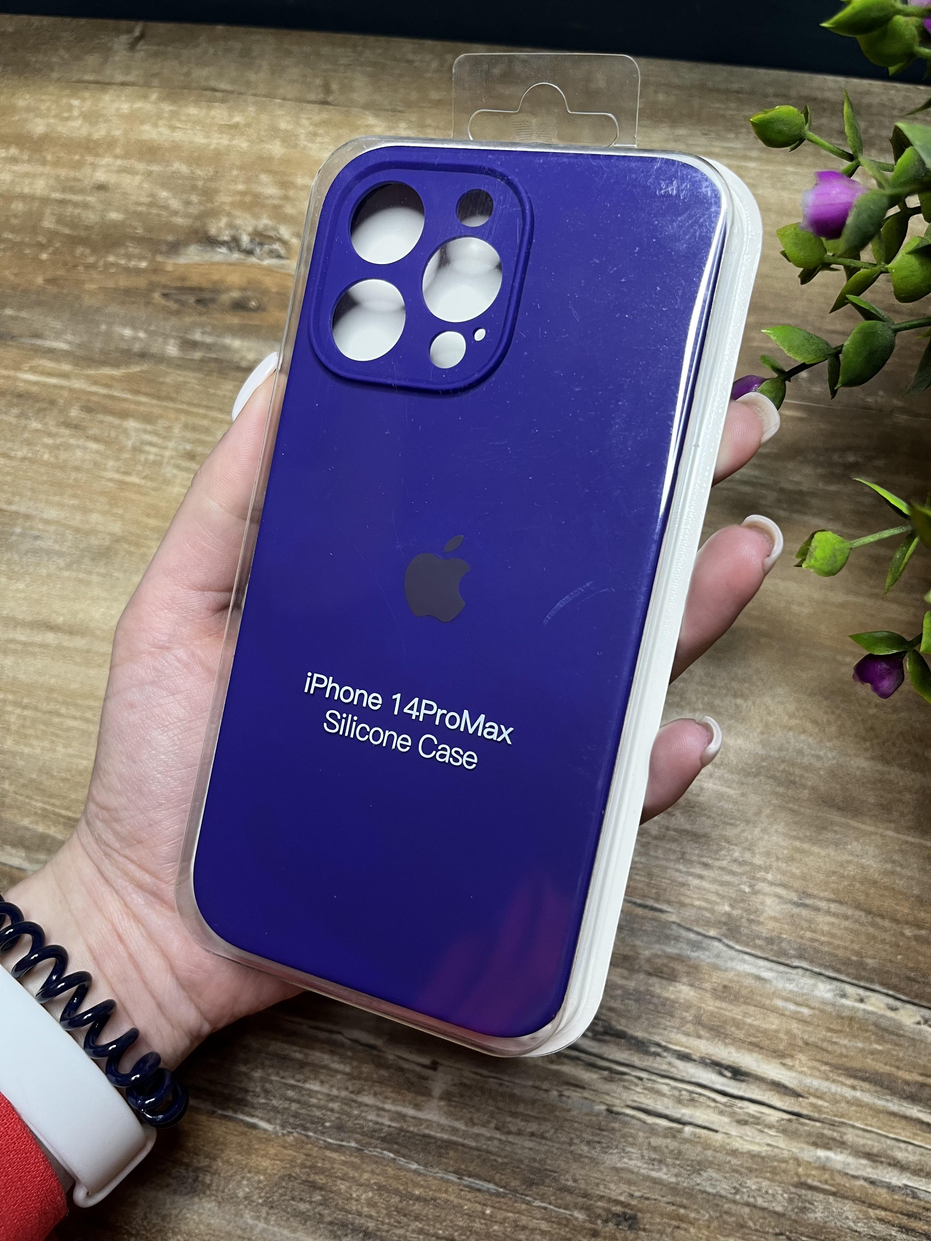 Чехол накладка на iPhone (Айфон) 14 Pro Max закрытый низ и закрытая камера silicone case full camera Apple