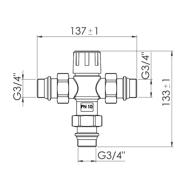 Змішувач термостатичний SD Forte 3/4" (SF010W20) - фото 2