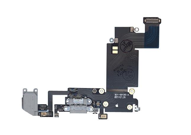 Шлейф роз'єму живлення з аудіороз'ємом для Apple iPhone 6S Plus Сірий