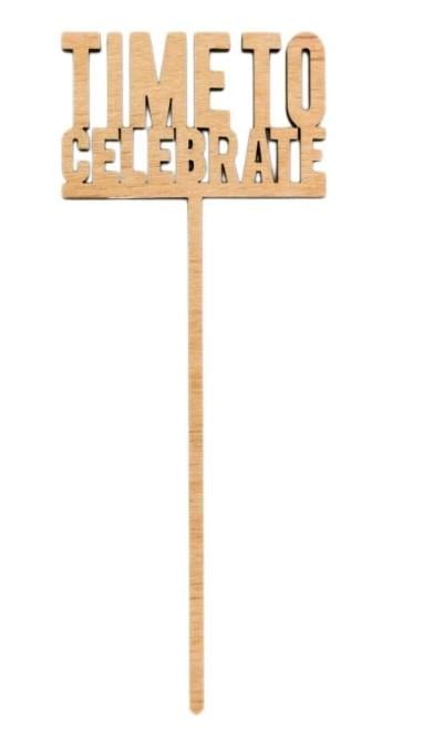 Заготовка для декупажа ROSA TALENT Топер Time to celebrate 5х12,9 см 5 шт.