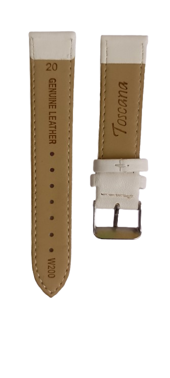 Ремешок для часов Toscana Strap гладкий кожаный 20 мм Белый (3603) - фото 2
