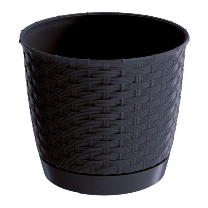 Горшок для цветов RATOLLA 300 мм с подставкой Антрацит (70767-433)