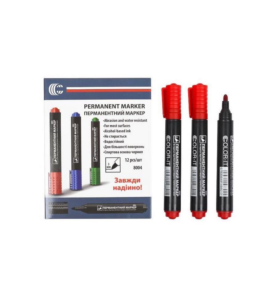 Маркер перманентний Bambi на спиртовій основі водостійкий Червоний (WM-231-M-9) - фото 2 Маркер перманентний Bambi на спиртовій основі водостійкий Червоний (WM-231-M-9) - фото 2