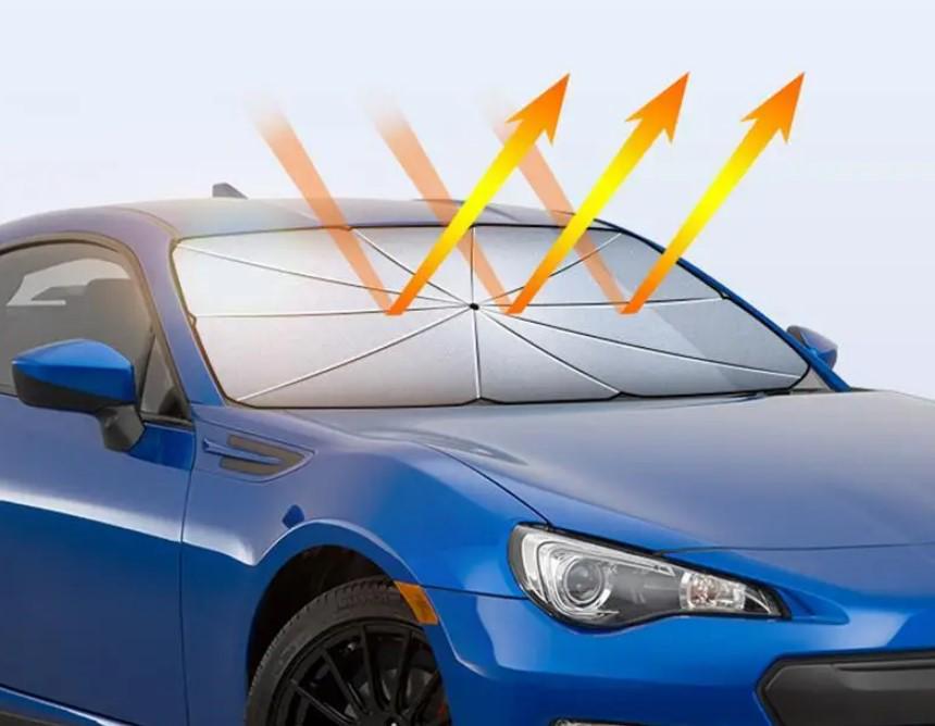 Складна парасолька на лобове скло авто Umbrella для захисту від сонця 135x75 см (2104618585) - фото 4 Складна парасолька на лобове скло авто Umbrella для захисту від сонця 135x75 см (2104618585) - фото 4