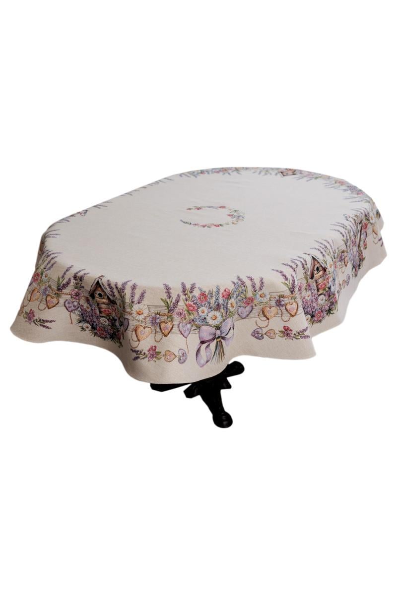 Скатерть овальная Прованс Лавандовый сад 136х240 см (044184) Скатерть овальная Прованс Лавандовый сад 136х240 см (044184)