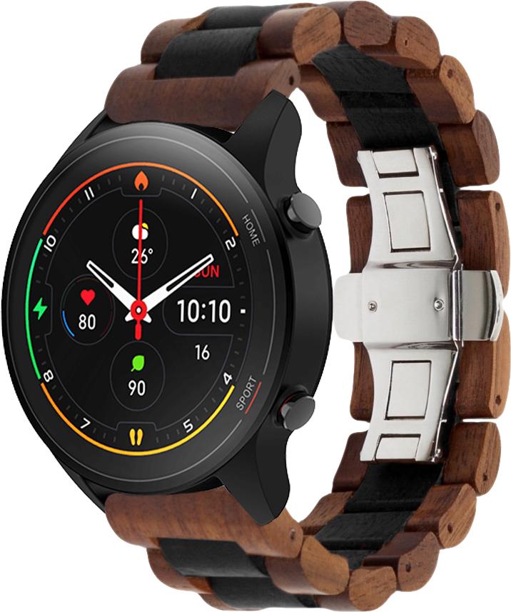 Ремешок деревянный WoodLock для Xiaomi Mi Watch Black/Brown (28687-26)