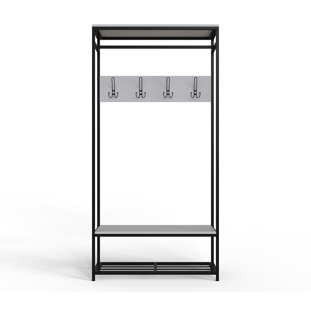 Вешалка модульная напольная Ferrum-decor Трелис 15 ДСП 16 мм 180x90x38 см Черный/Белый (FRD-104361)