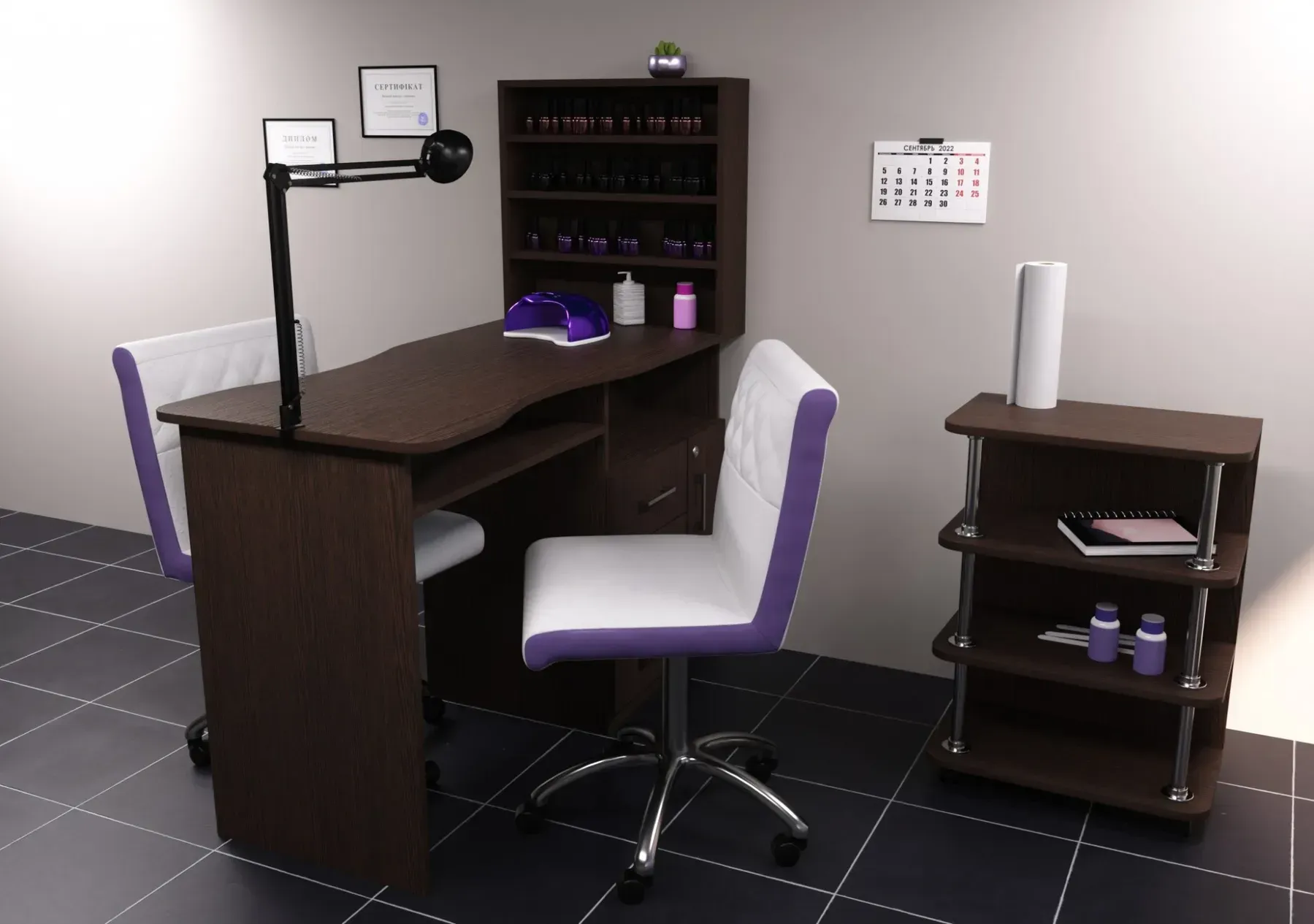 Стол маникюрный Kontinent СМ-1 правый 1230х550х1264 мм Венге Магия (29059339) - фото 3 Стол маникюрный Kontinent СМ-1 правый 1230х550х1264 мм Венге Магия (29059339) - фото 3