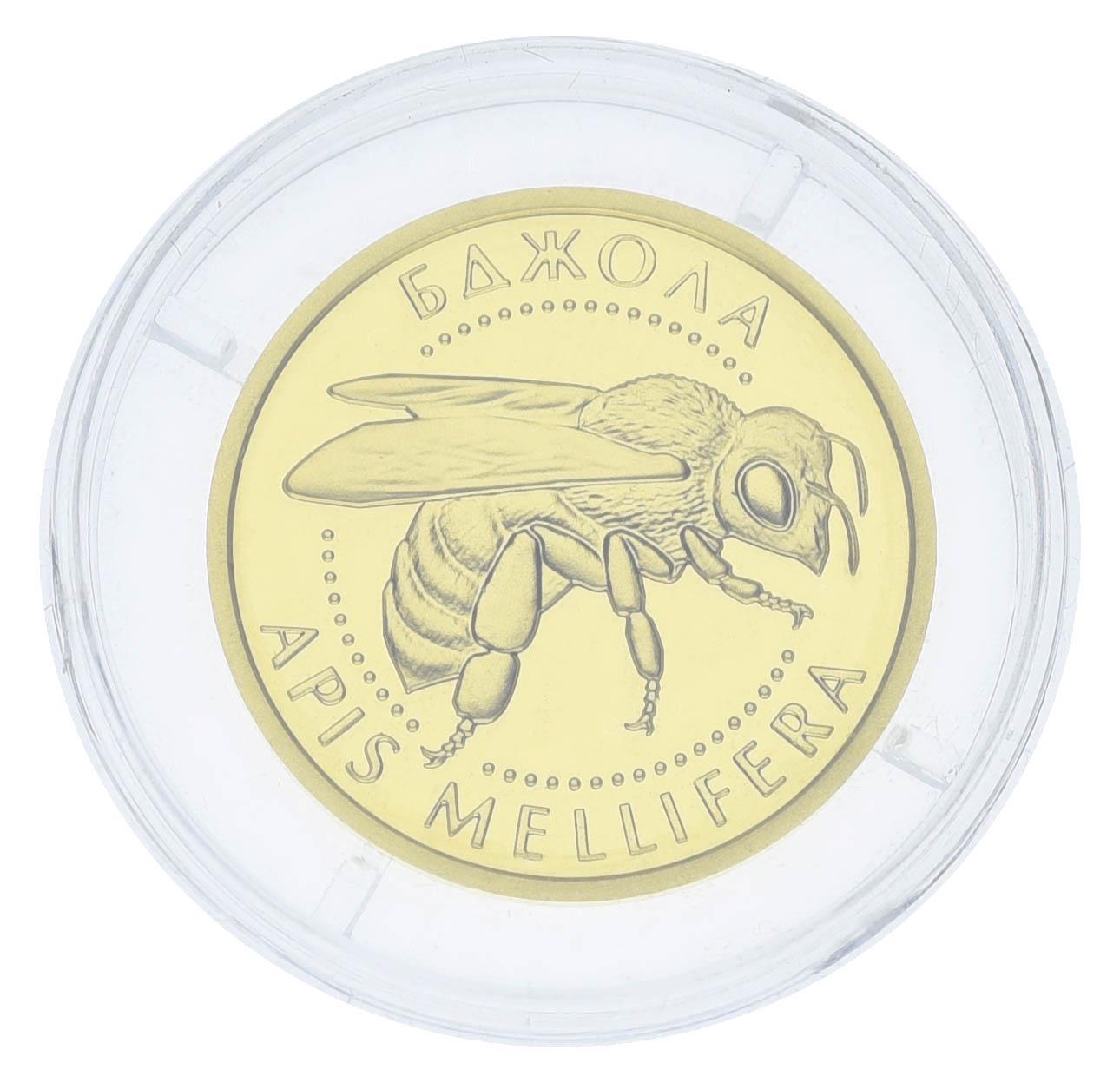 Коллекционные монеты Украина 2 гривны 2010 года Пчела Proof (KM#572) - фото 6