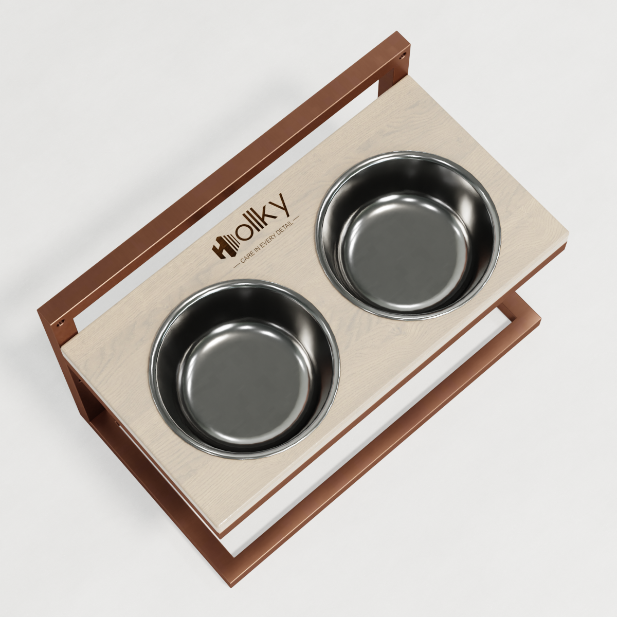 Миски на регулируемой подставке для средних собак Hollky Flex M 2х0,85 л (FM-422530-GLWH) - фото 5