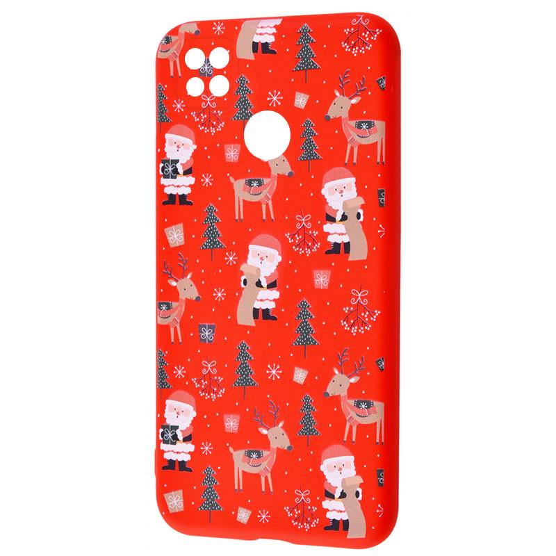Чехол TPU WAVE Fancy для Xiaomi Redmi 9C Santa Claus and Deer/Red (156030)