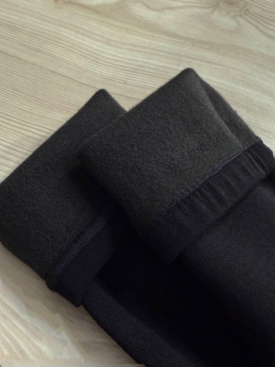 Лосины женские Kataya 6829 утепленные в рубчик хлопковые р. 42-48 Черный (5373) - фото 8