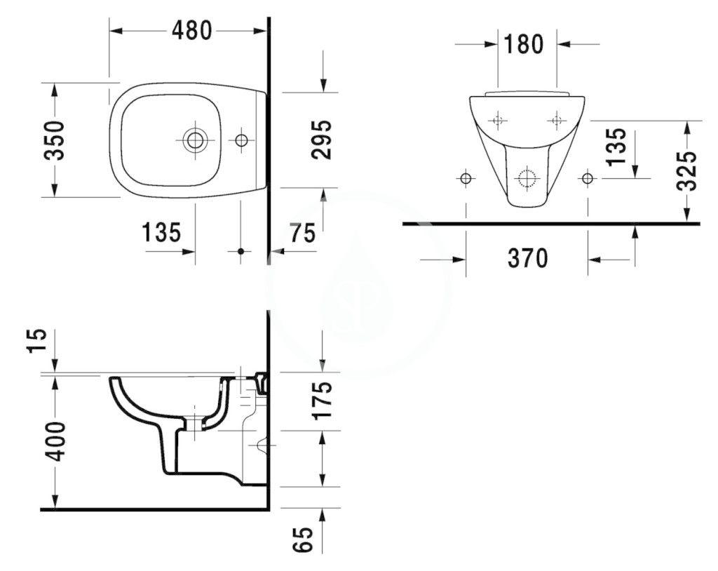 Биде подвесное DURAVIT D-Code 22371500002 Белый (112814) - фото 2 Биде подвесное DURAVIT D-Code 22371500002 Белый (112814) - фото 2