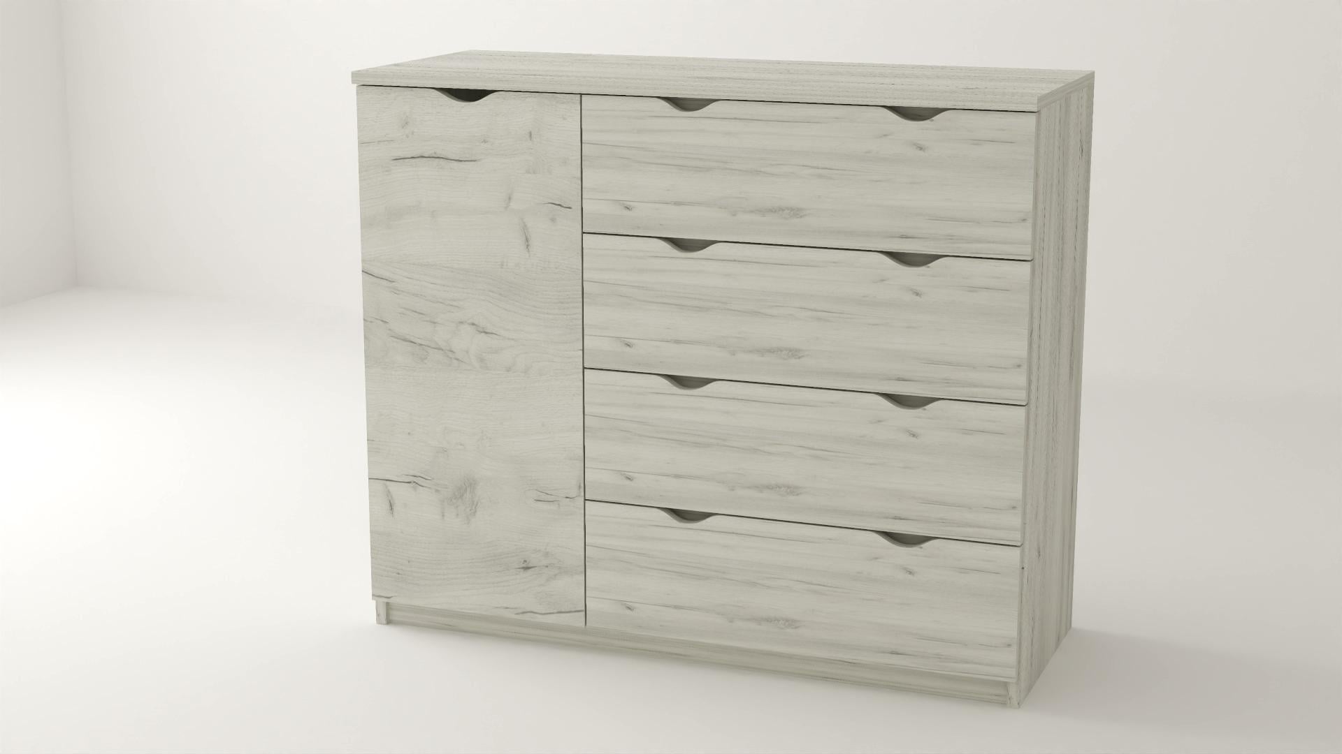 Комод Алекса ВК-47 125х45х89 см Дуб крафт белый Комод Алекса ВК-47 125х45х89 см Дуб крафт белый