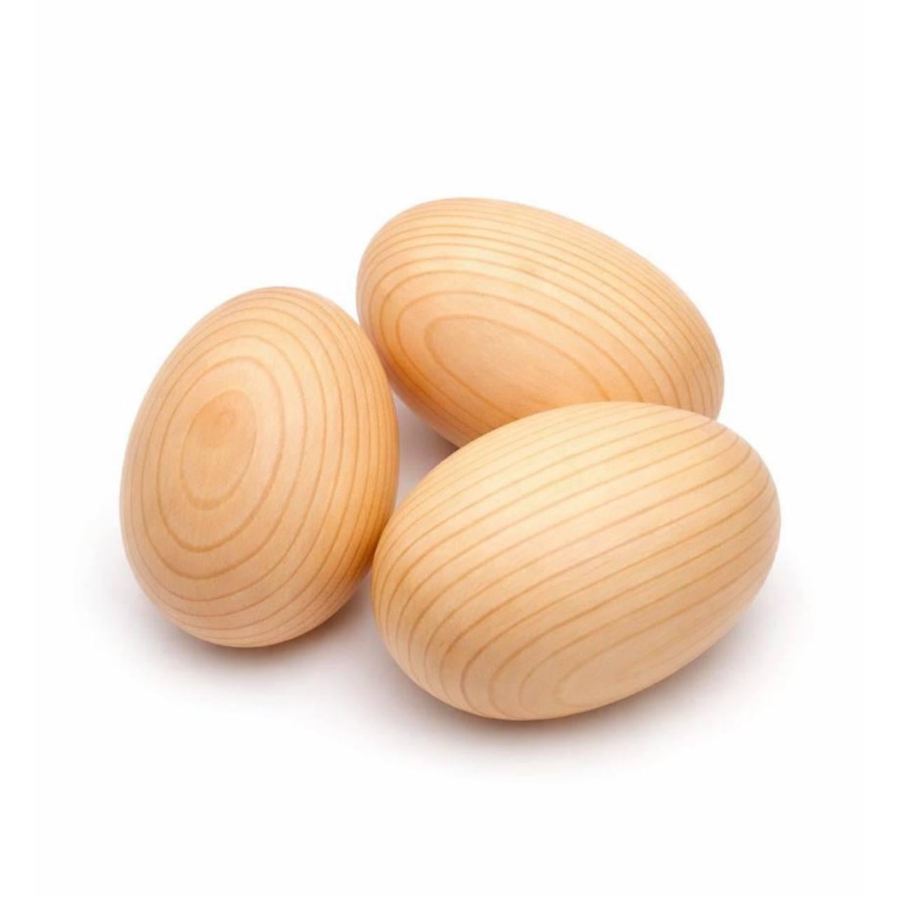 Яйца деревянные для росписи заготовка для писанки 3 шт. 6 см