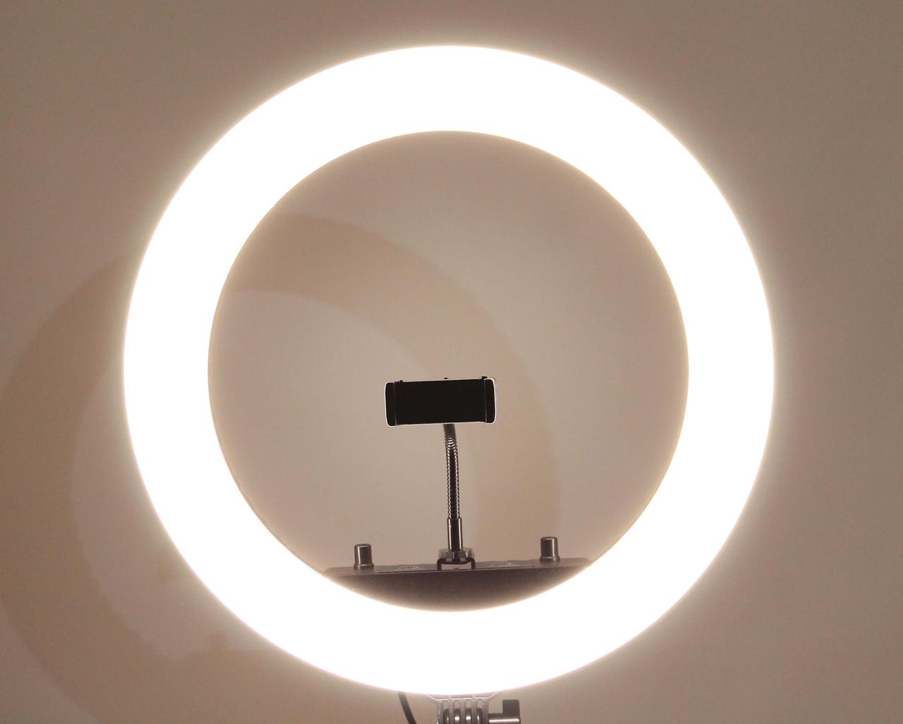 Кольцевая лампа Ring Light HQ-18 55W SMD PRO светодиодная усиленный штатив - фото 6 Кольцевая лампа Ring Light HQ-18 55W SMD PRO светодиодная усиленный штатив - фото 6