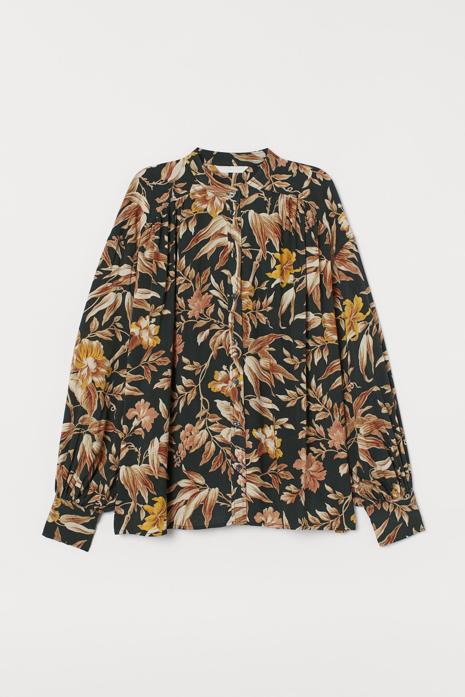 Блуза Цветы р. 36 Зеленый (8063730sm)