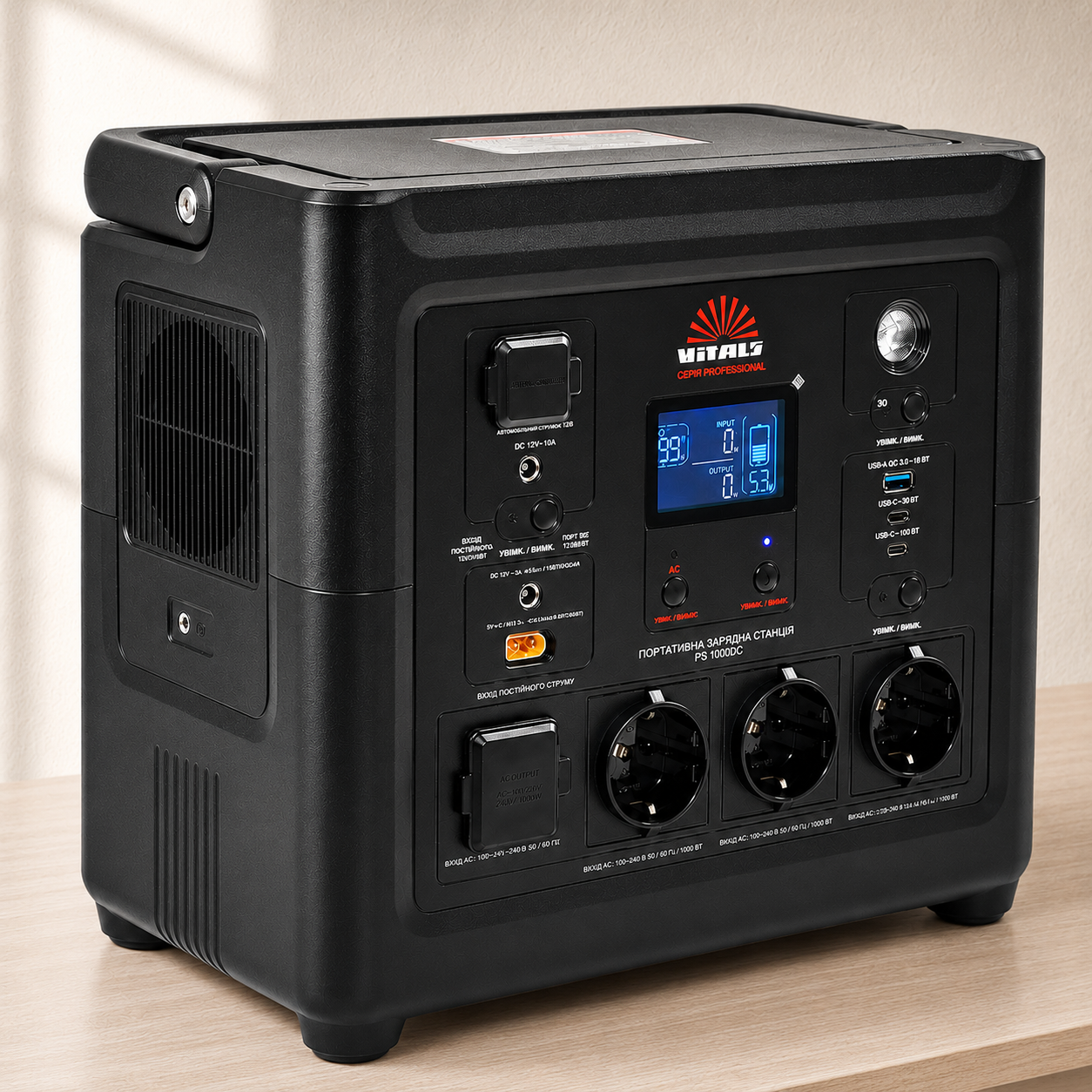Зарядная станция Vitals Professional PS 1000qc 1000 Вт 835 Вт/ч LiFePO4 2000 циклов заряда 230 В для дома/дачи/кемпинга Зарядная станция Vitals Professional PS 1000qc 1000 Вт 835 Вт/ч LiFePO4 2000 циклов заряда 230 В для дома/дачи/кемпинга