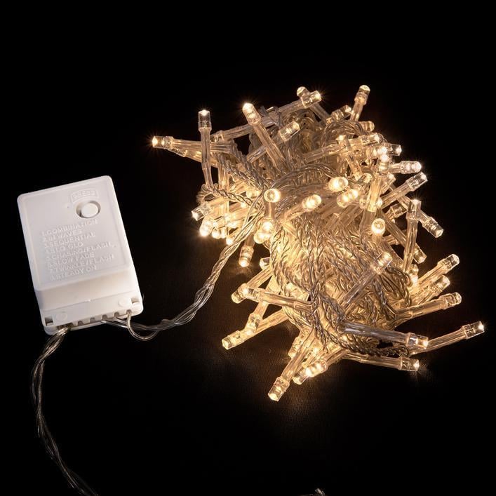 Гирлянда внутренняя Delux String С 100 LED IP20 5 м Теплый белый/Прозрачный (13455420)