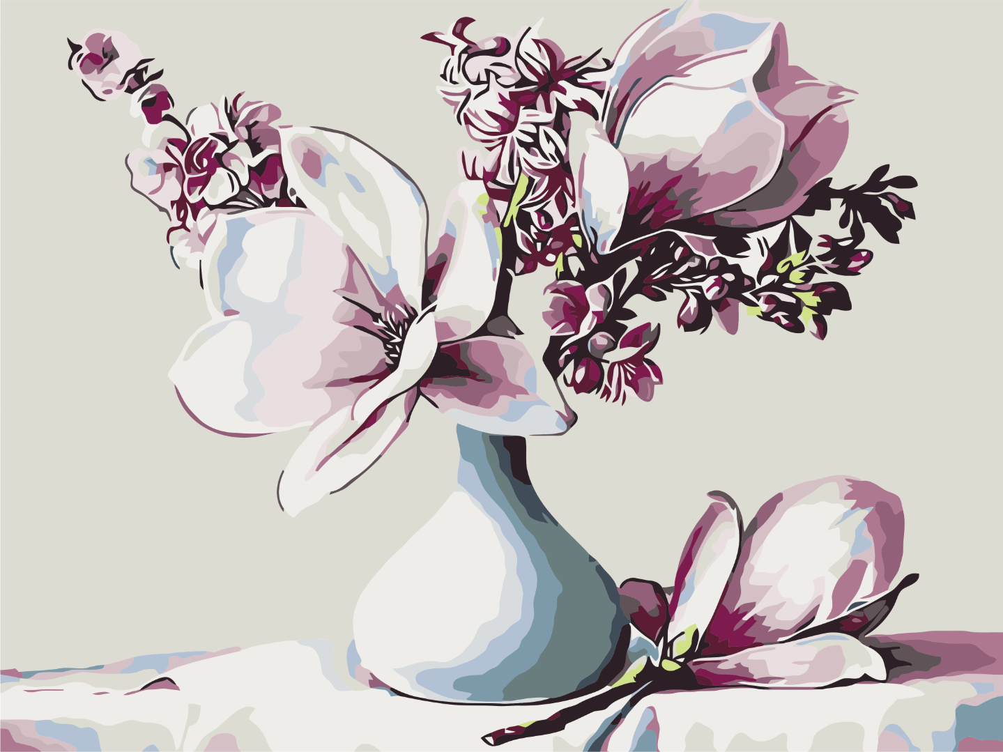 Картина за номерами Brushme Букет магнолій 30x40 см (RBS303)