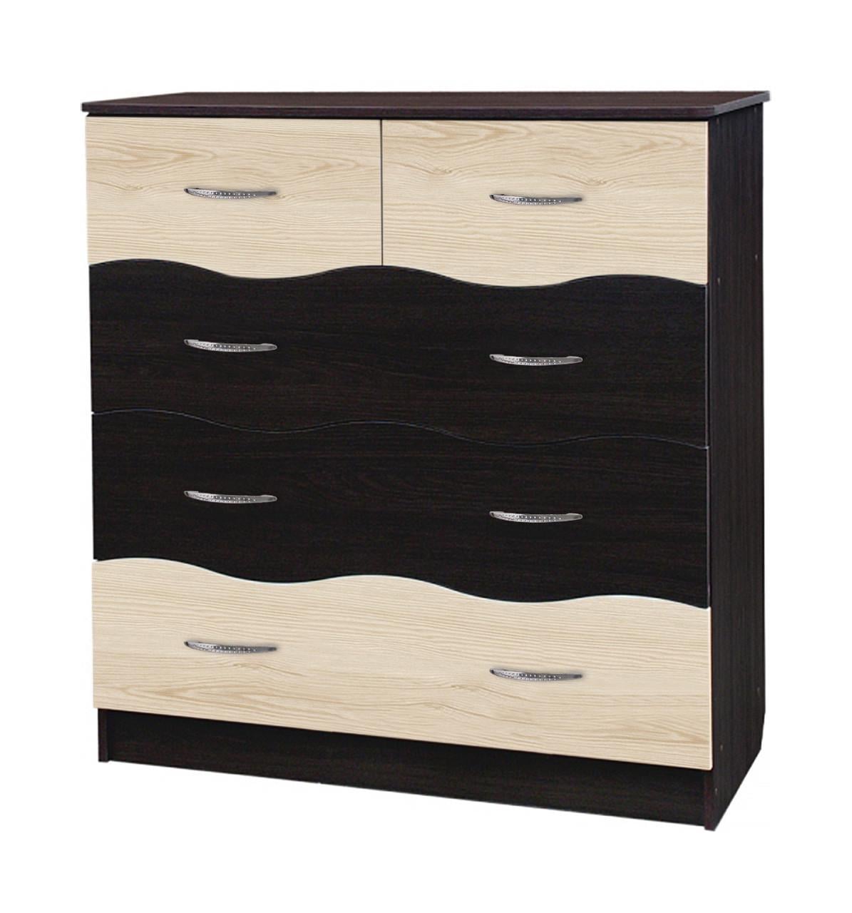 Комод МАКСИ-Мебель Лойд плюс серии Волна Венге магия/Дуб сонома (9751)
