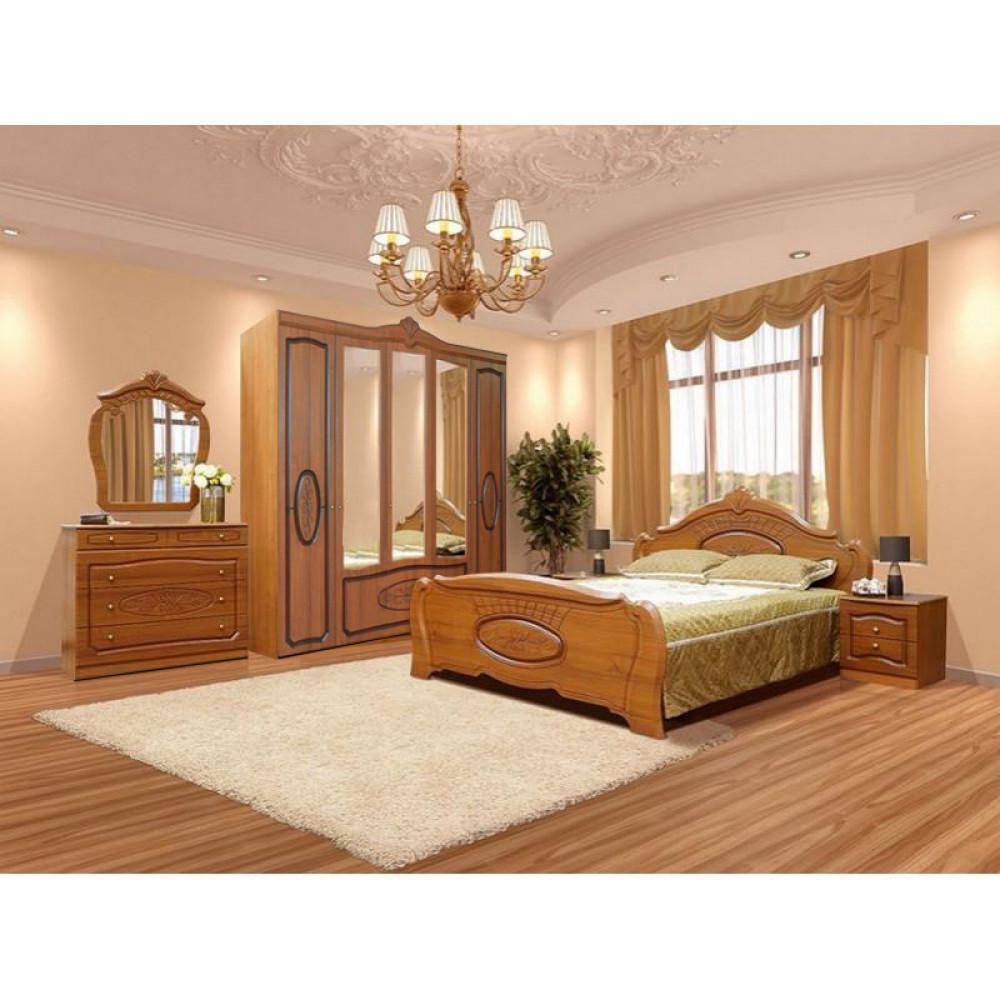 Спальня комплект Світ меблів Катрин 5Д 6035х2080х2330 мм Орех/Орех патина
