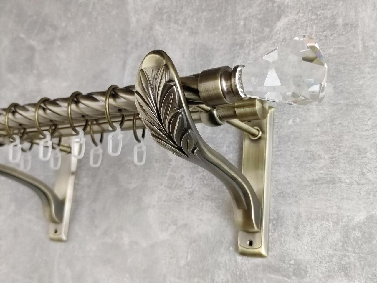 Карниз MStyle металлический для штор двухрядный Лучетта 25/19 мм крученый 300 см Антик (5012012)