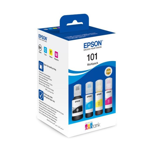 Контейнер с чернилами Epson 101 EcoTank 3 цвета х 70 мл + 1 цвет х 127 мл (6701288)