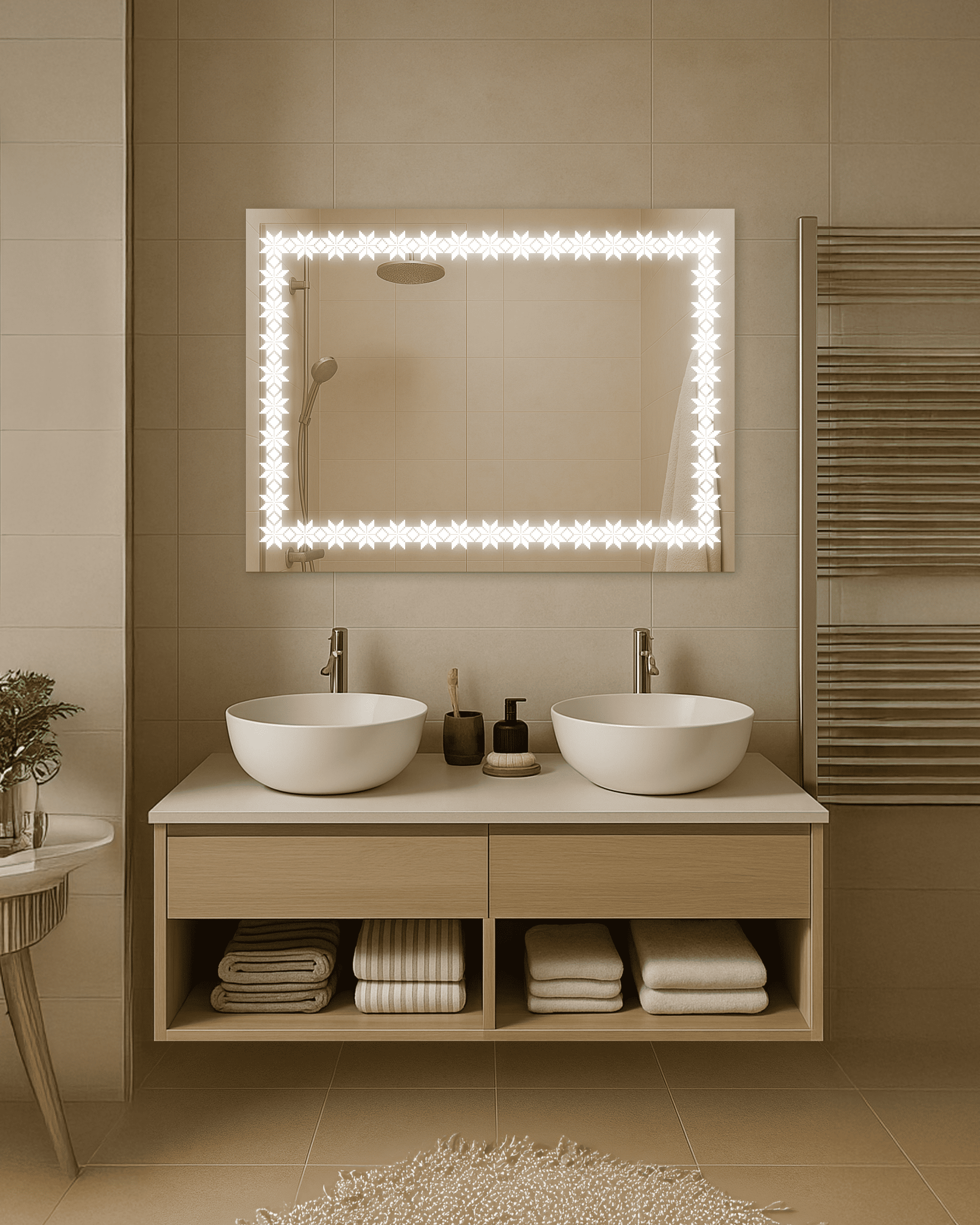 Зеркало Орнамент с LED подсветкой 500х700 мм (ORNAMENT 1-500х700)