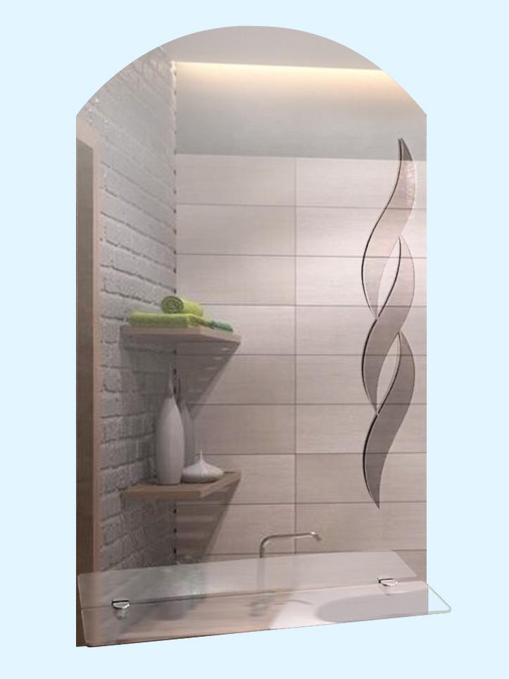 Зеркало навесное с полочкой и узором Tobi Sho FG-Коса 500х675х120 (11413088)