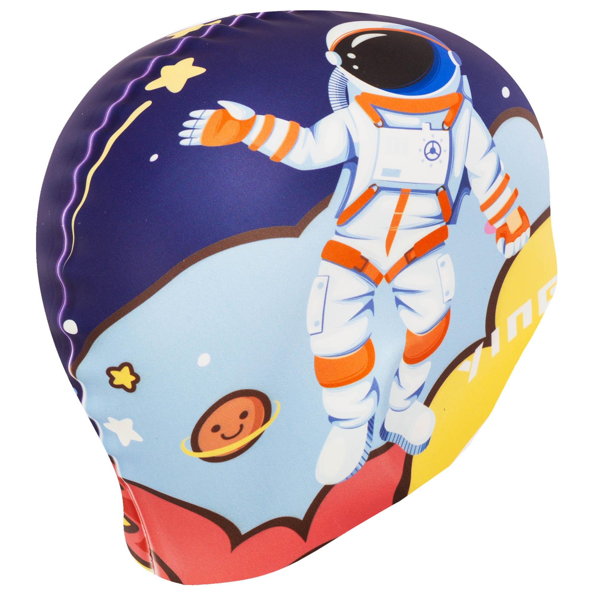 Шапочка для плавання дитяча YINGFA K0012 силіконова Чорно-блакитний (K0012_Черный-голубой) - фото 4