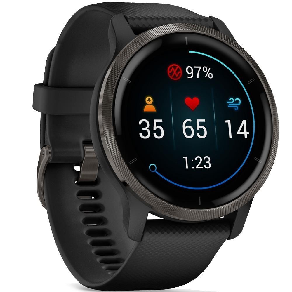 ᐉ Смарт-годинник Garmin Venu 2 Чорний з сірим безелем (010-02430-11 ...