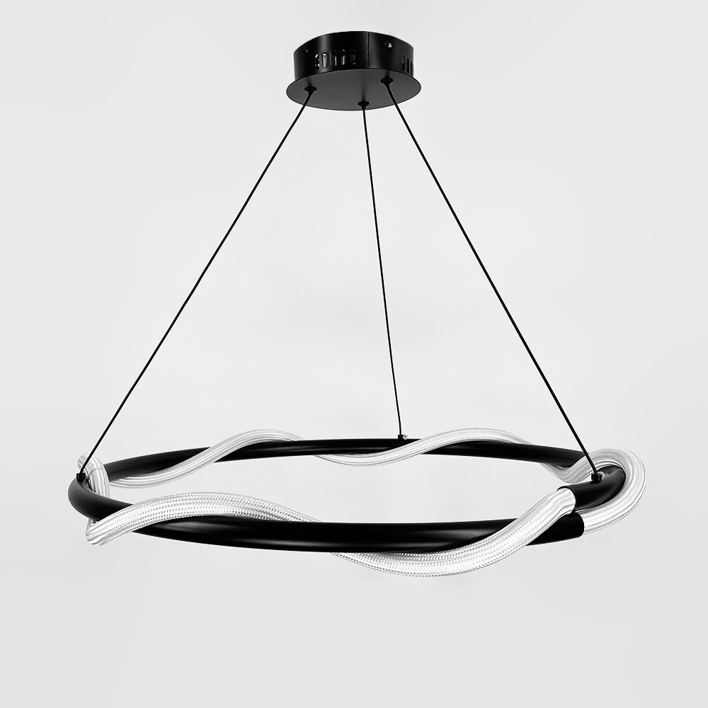 Люстра із чорним кільцем та обплетеним неоном Ø 60 см (JU 25-600 BK) - фото 2 Люстра із чорним кільцем та обплетеним неоном Ø 60 см (JU 25-600 BK) - фото 2