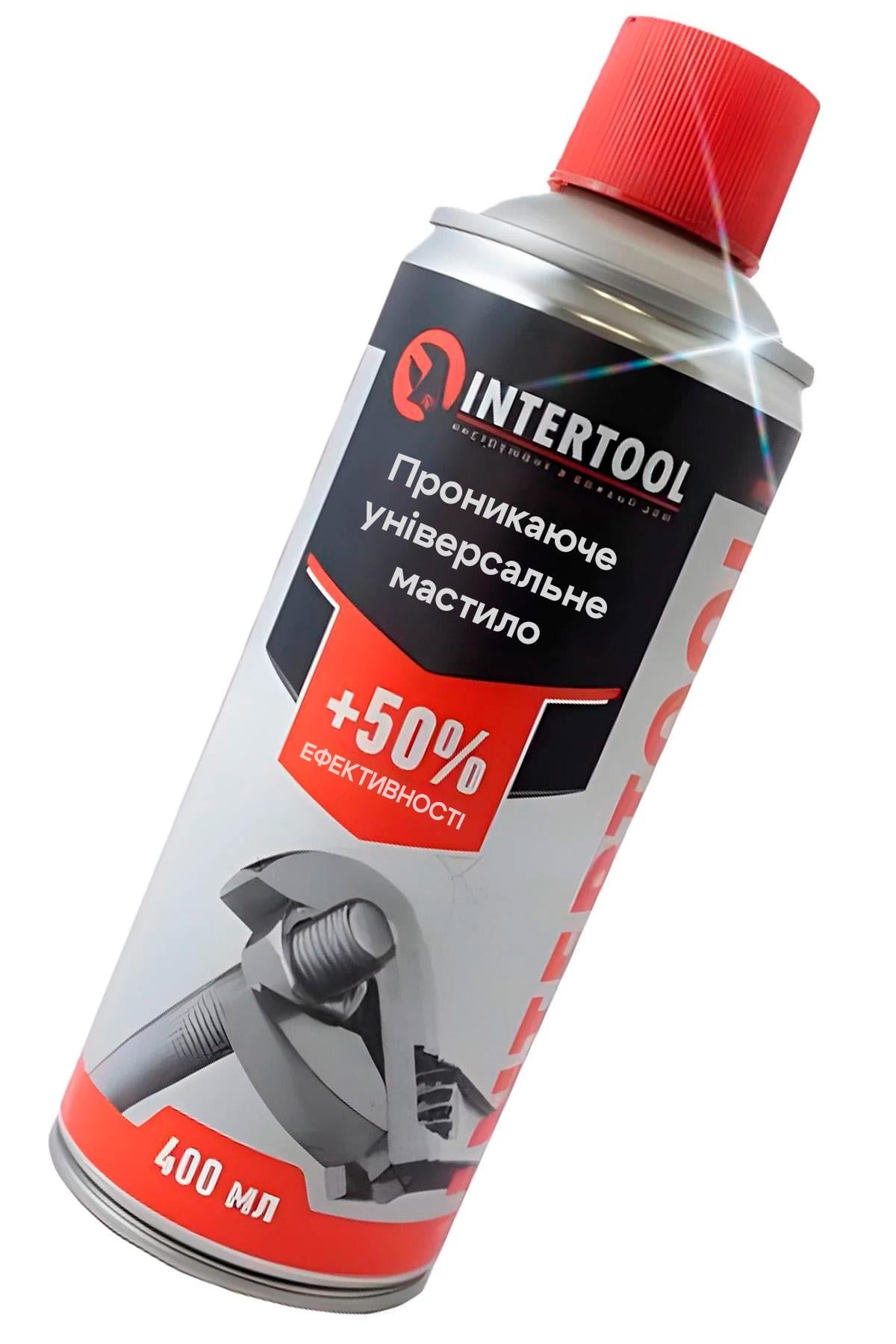 Мастило для обробки вузлів та деталей Intertool проникаюче для видалення іржі 400 мл (552917043)