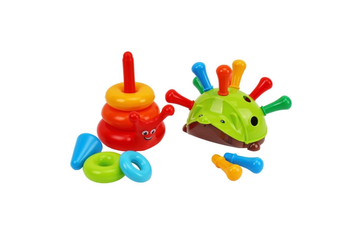 Іграшка для малюків ТехноК Подарунковий набір пірамідки/їжачок/кубик (2376) - фото 7 Іграшка для малюків ТехноК Подарунковий набір пірамідки/їжачок/кубик (2376) - фото 7