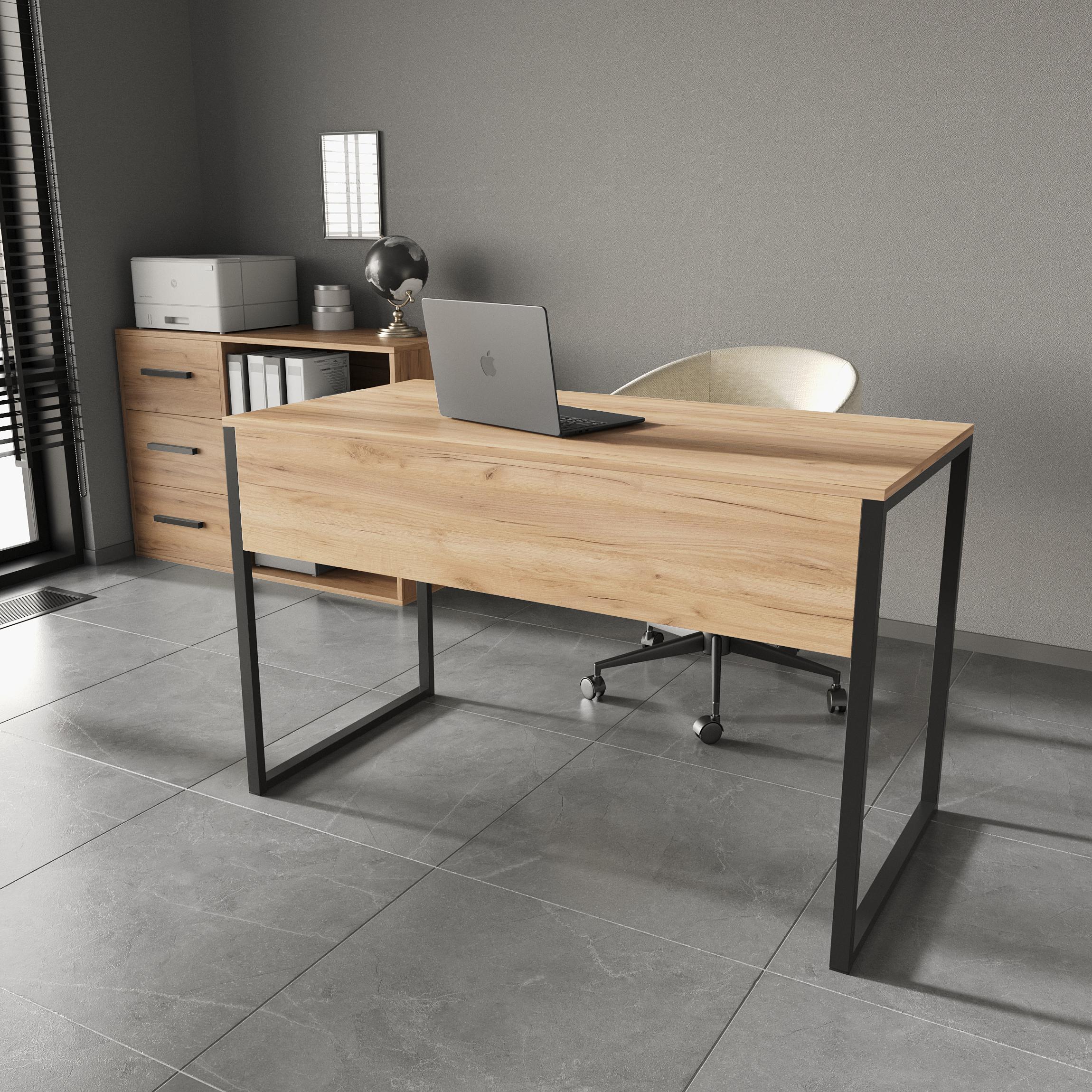 Стіл письмовий лофт Серія 04 1400х700х16 мм Дуб Крафт Золотий (23505969) - фото 1 Стіл письмовий лофт Серія 04 1400х700х16 мм Дуб Крафт Золотий (23505969) - фото 1