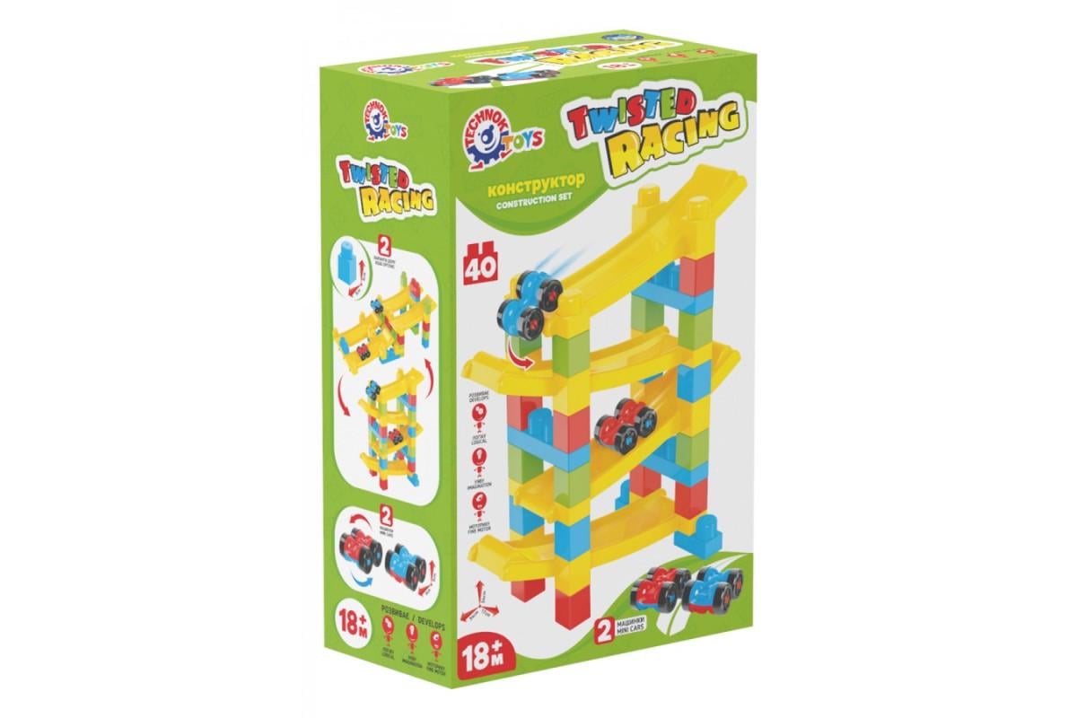 Конструктор детский ТехноК Twisted Racing из пластика на 40 деталей Разноцветный (150-98-TH9581)